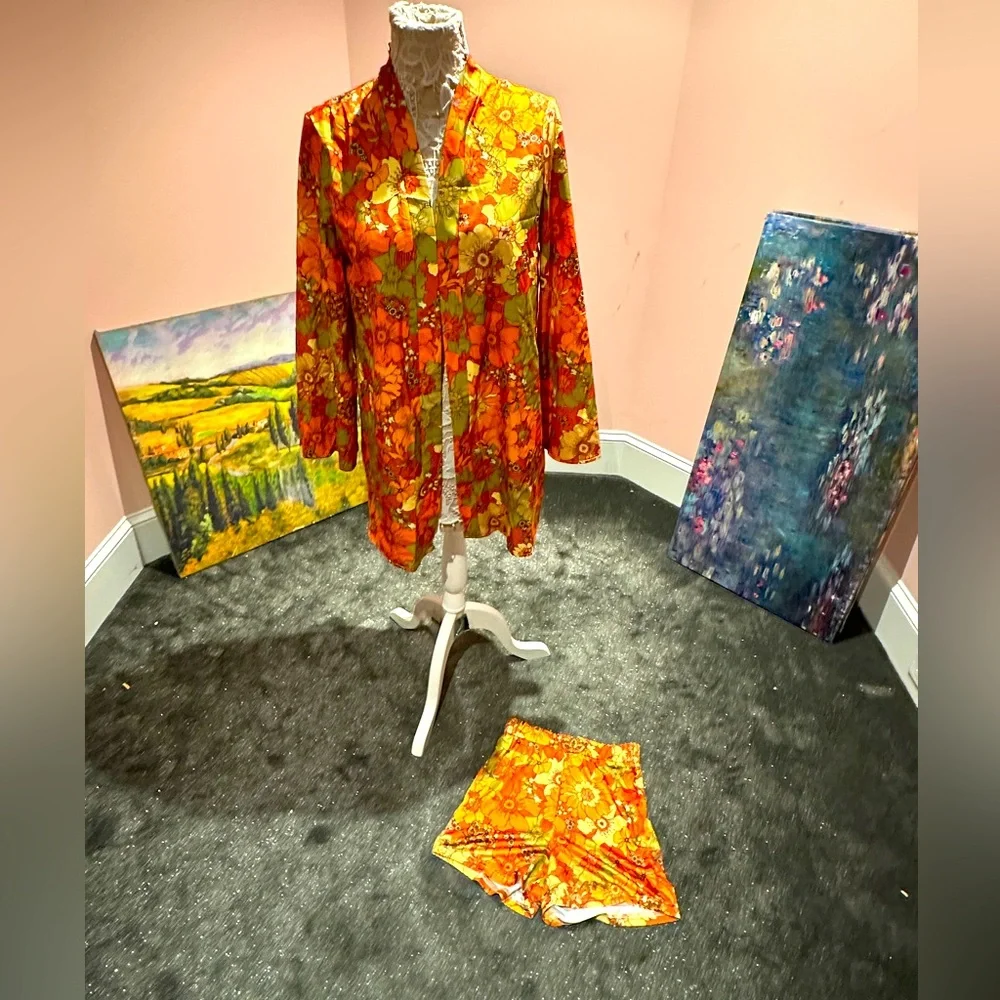 Shein hippie, loose, fitting jacket and high waisted shorts